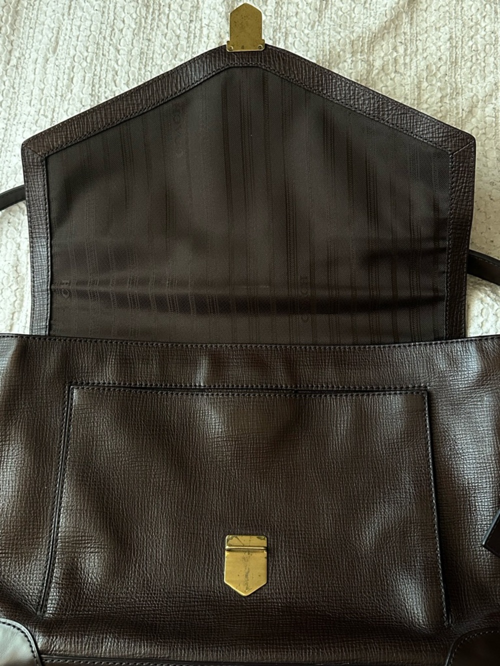 Coach Crosby Box Grain Leather Flap Briefcase Mahogany Brown Laptop Bag F70961 - Picture 2 of 11